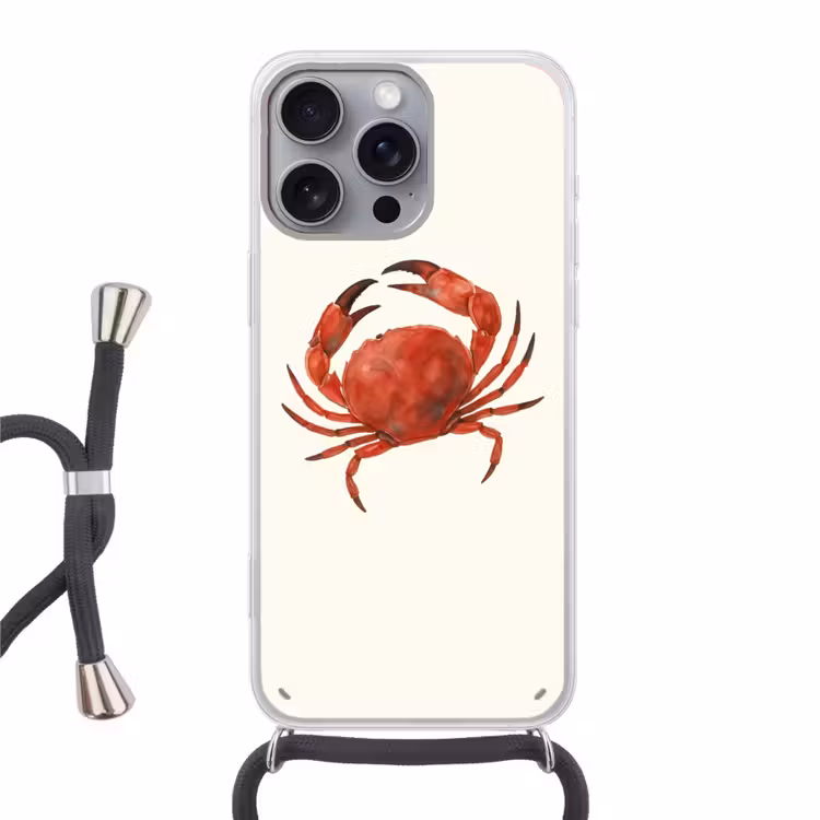Telefoonhoesje met koord - Krab - Felrood - Poten — 1