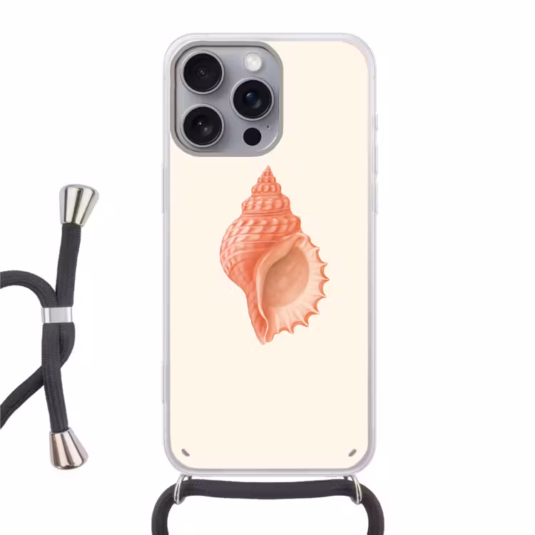Telefoonhoesje met koord - Schelp - Roze - Structuur — 1