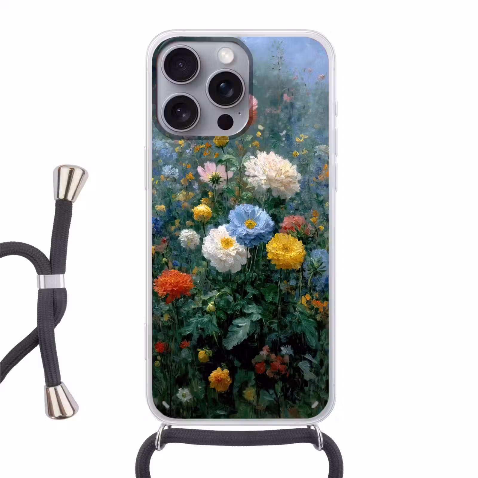 Telefoonhoesje met koord - Close-up - Veld - Bloemen - Kleurrijk — 1