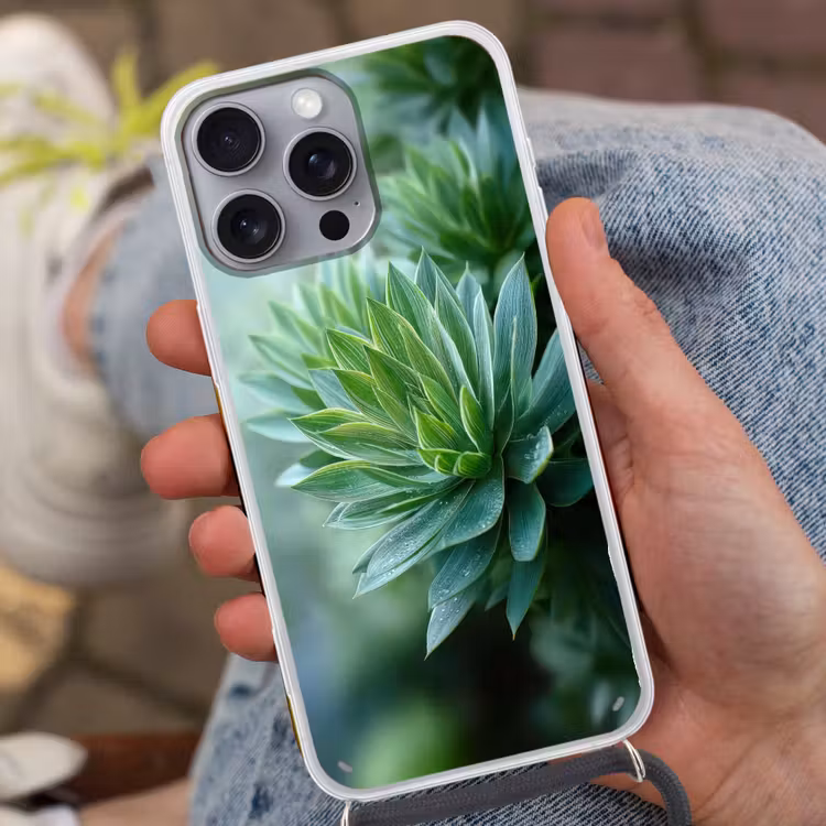 Telefoonhoesje met koord - Blad - Plant - Groen - Textuur — 2