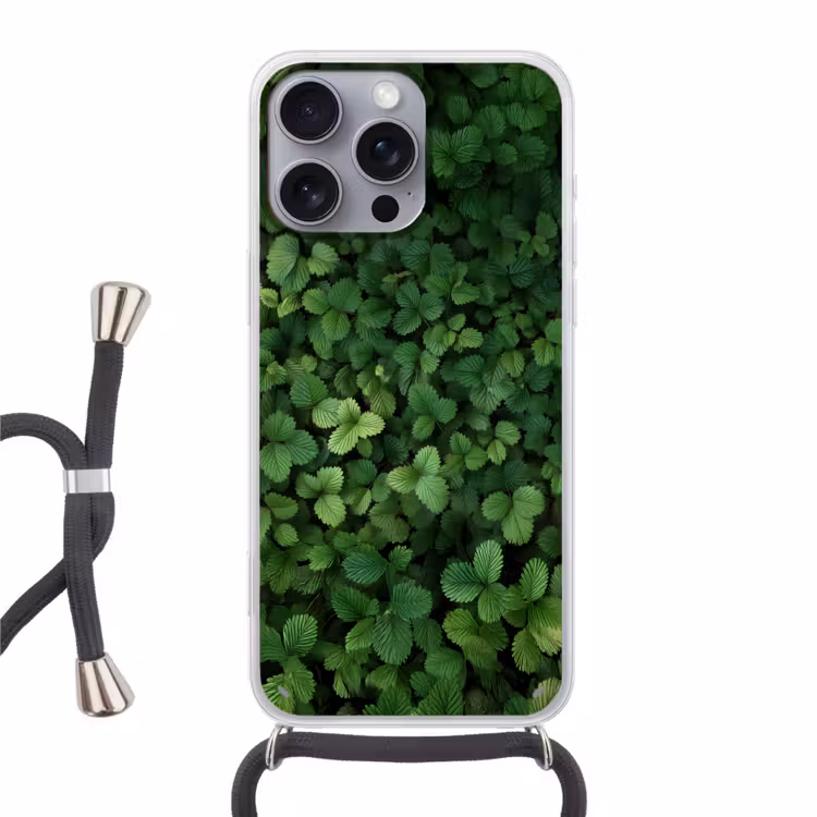 Telefoonhoesje met koord - Groen - Bladeren - Kartel - Zonlicht — 1