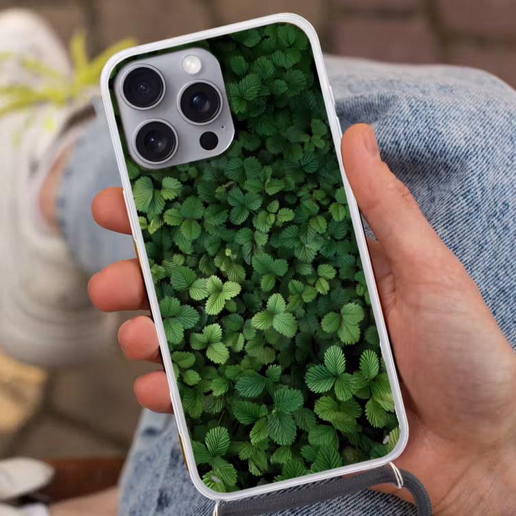 Telefoonhoesje met koord - Groen - Bladeren - Kartel - Zonlicht — 2