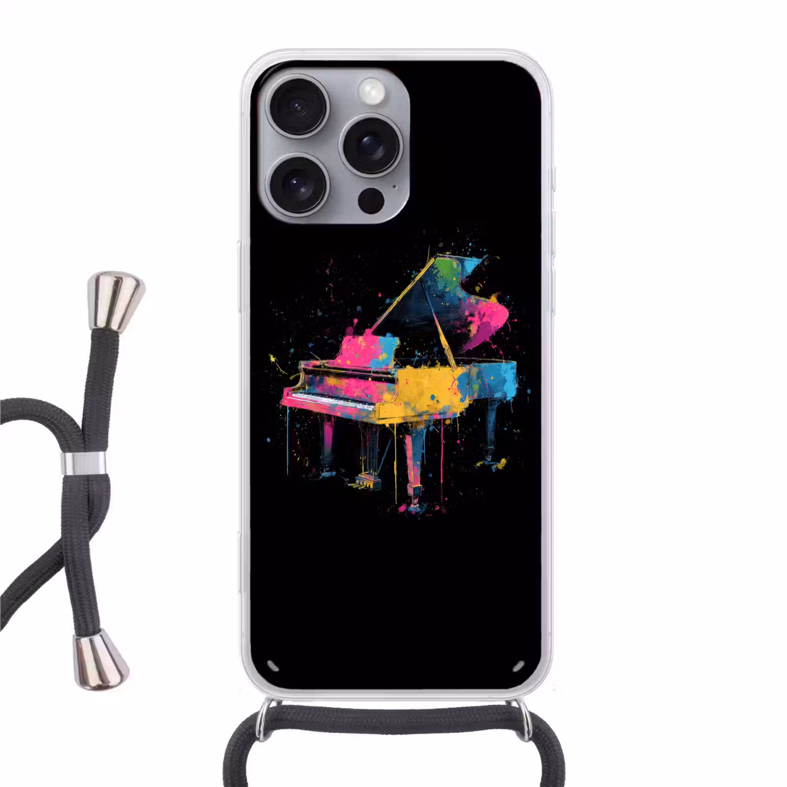 Telefoonhoesje met koord - Piano - Kleurrijk - Verf - Modern — 1