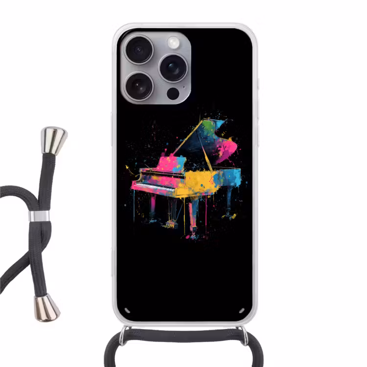 Telefoonhoesje met koord - Piano - Kleurrijk - Verf - Modern — 1