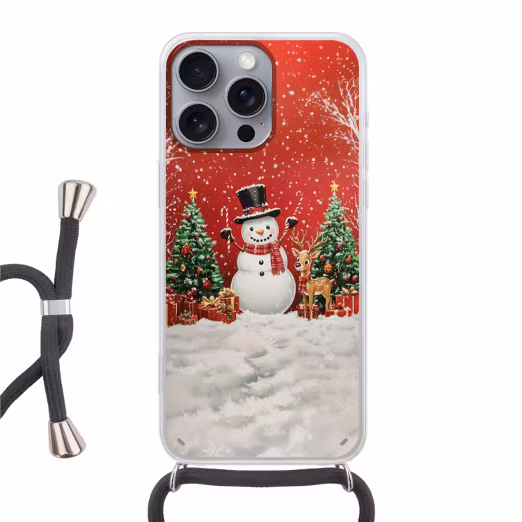 Telefoonhoesje met koord - Feestvreugde - Winterbos - Kleurrijk — 1