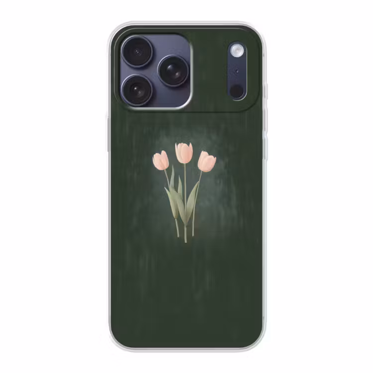Telefoonhoesje Softcase - Tulpen - Liefde - Donkergroen — 1