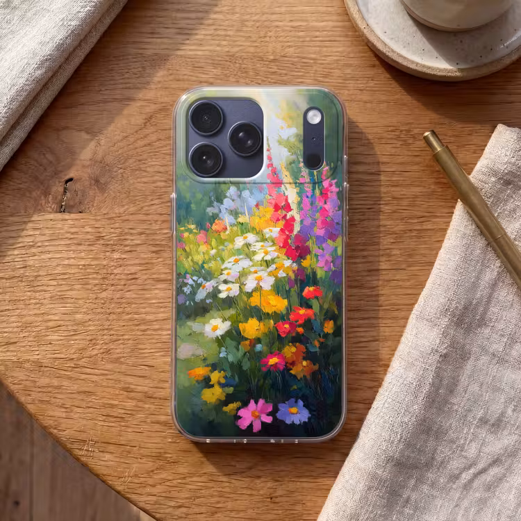 Telefoonhoesje Softcase - Bloemen Tuin Olieverf — 2