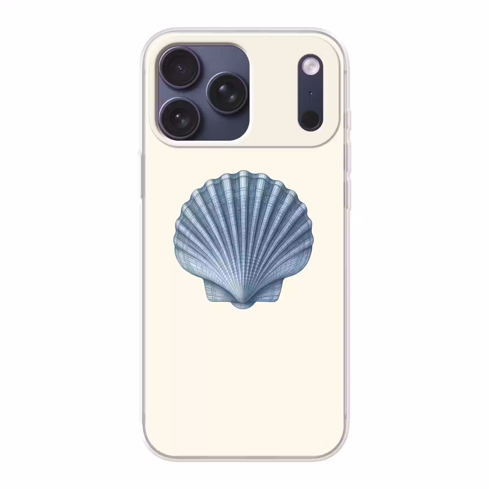 Telefoonhoesje Softcase - Ribbels - Blauw - Schelp — 1