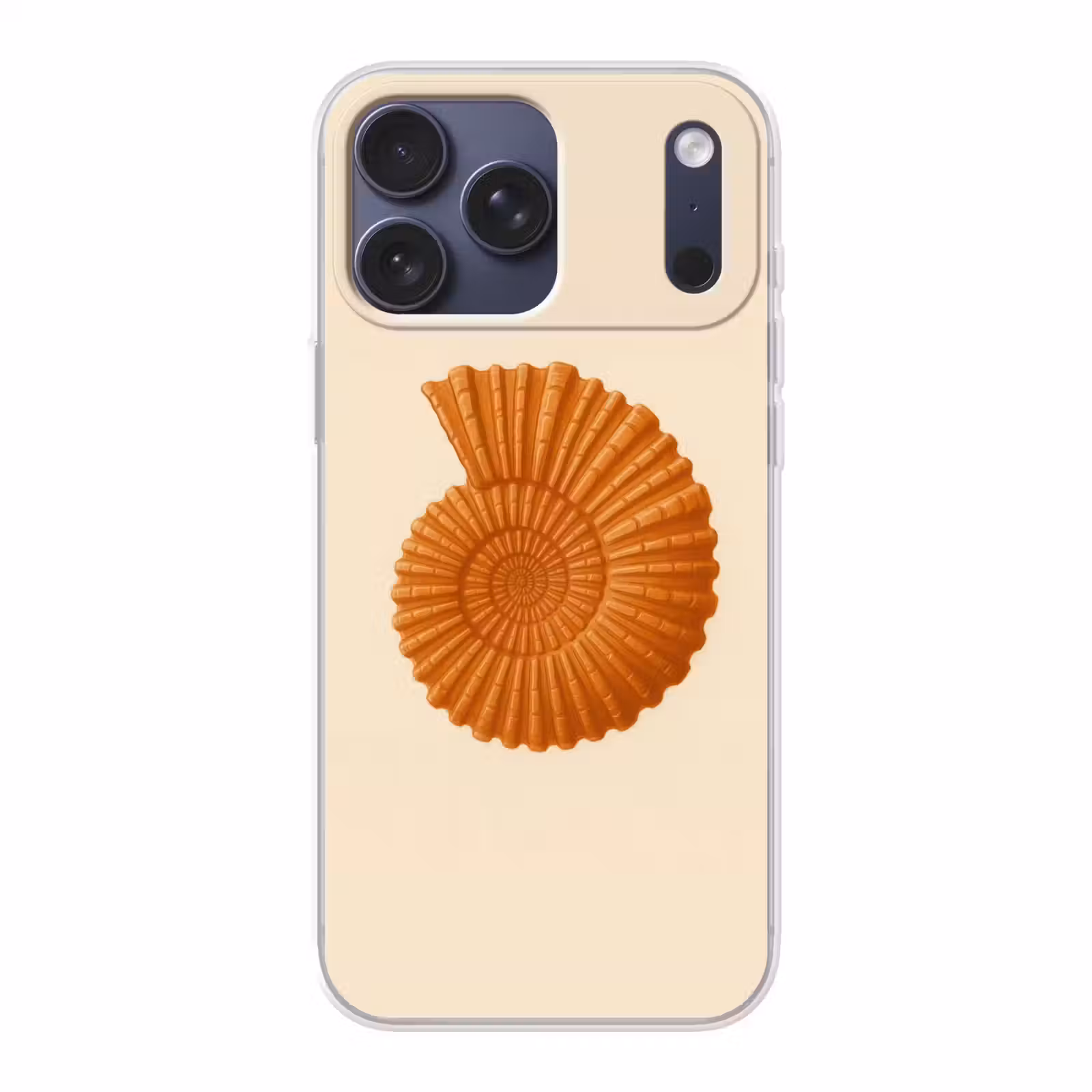 Telefoonhoesje Softcase - Schelp - Oranje - Ribbels — 1