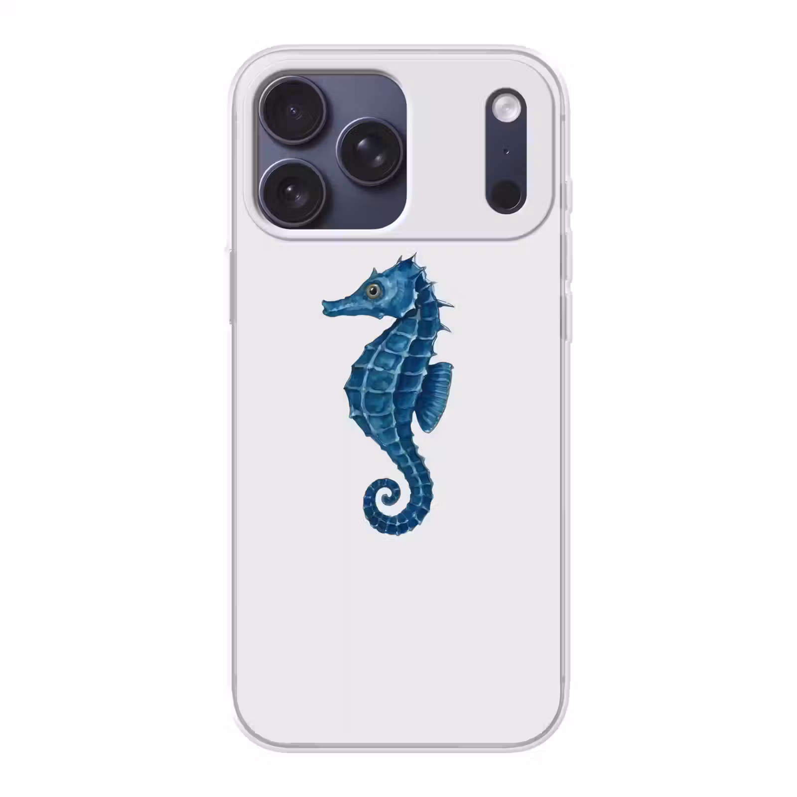Telefoonhoesje Softcase - Zeepaardje - Staart - Blauw — 1