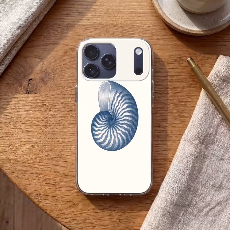 Telefoonhoesje Softcase - Blauw - Schelp - Spiraal — 2