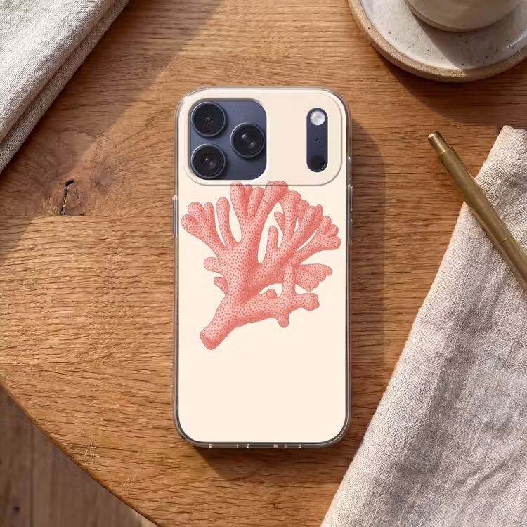 Telefoonhoesje Softcase - Koraal - Stipjes - Roze — 2