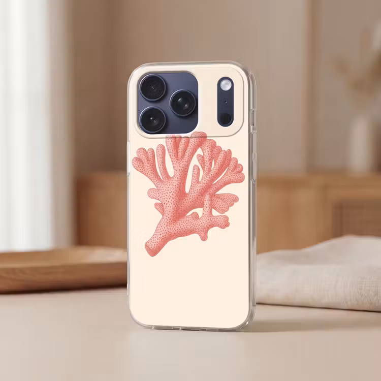 Telefoonhoesje Softcase - Koraal - Stipjes - Roze — 3