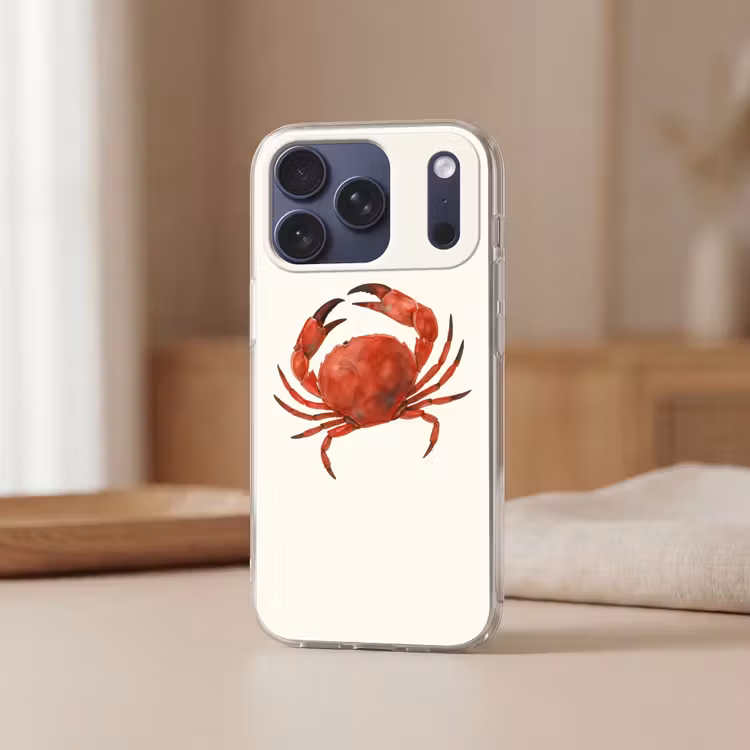 Telefoonhoesje Softcase - Krab - Felrood - Poten — 3