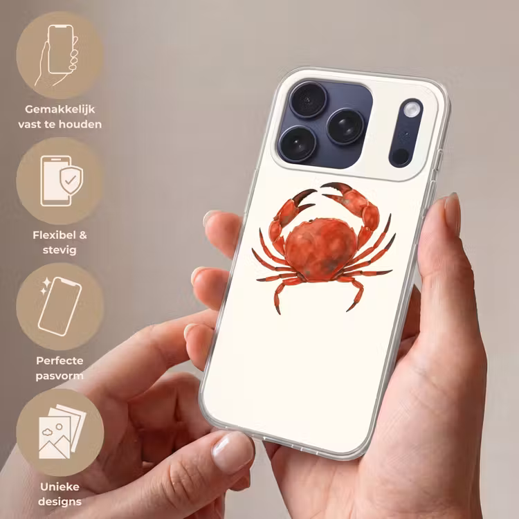Telefoonhoesje Softcase - Krab - Felrood - Poten — 4
