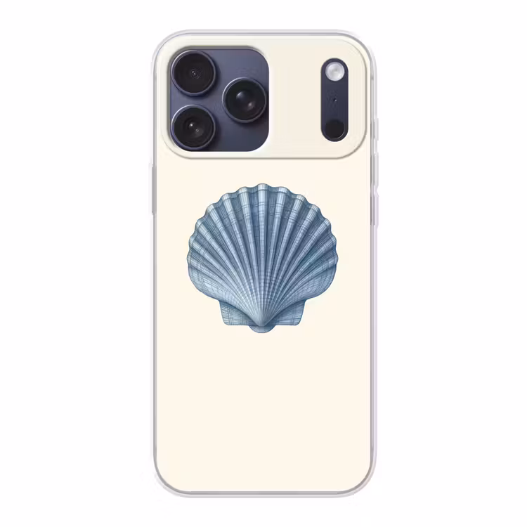Telefoonhoesje Softcase - Ribbels - Blauw - Schelp — 1