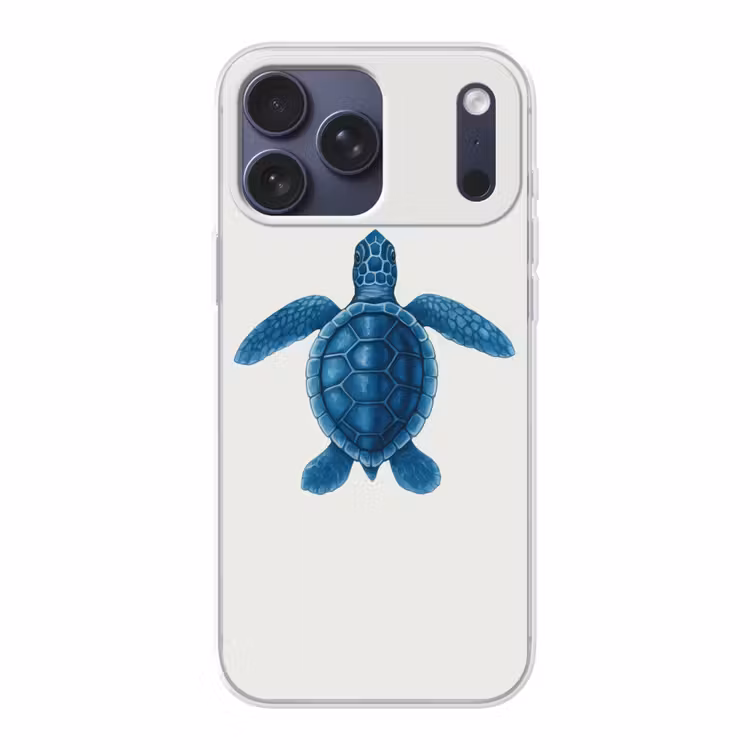 Telefoonhoesje Softcase - Schildpad - Blauw - Schild — 1