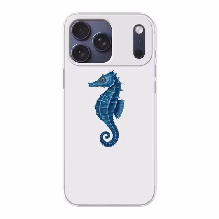 Telefoonhoesje Softcase - Zeepaardje - Staart - Blauw — 1