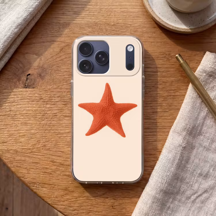 Telefoonhoesje Softcase - Zeester - Bobbels - Rood — 2