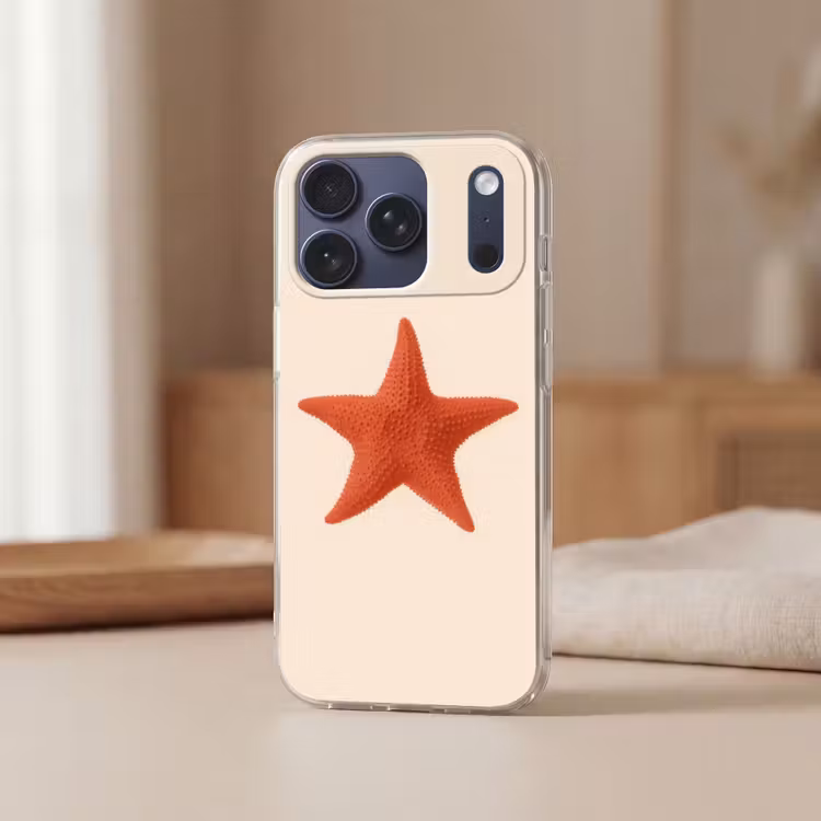 Telefoonhoesje Softcase - Zeester - Bobbels - Rood — 3