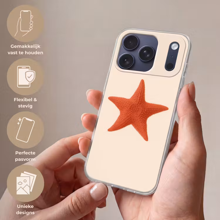 Telefoonhoesje Softcase - Zeester - Bobbels - Rood — 4