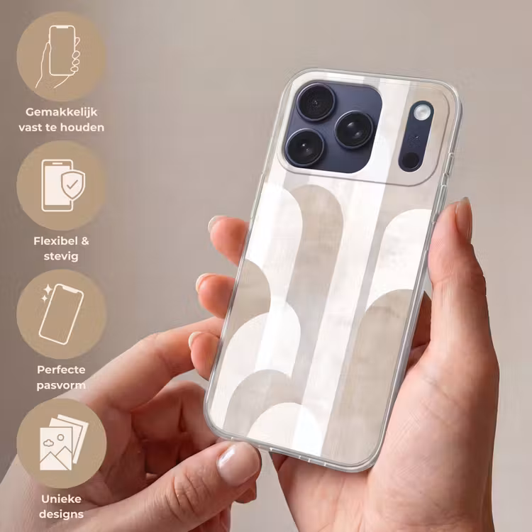 Telefoonhoesje Softcase - Abstracte bogen - Modern - Beige — 4
