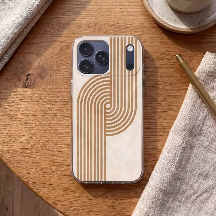 Telefoonhoesje Softcase - Symmetrische bocht - Koperkleurig — 2