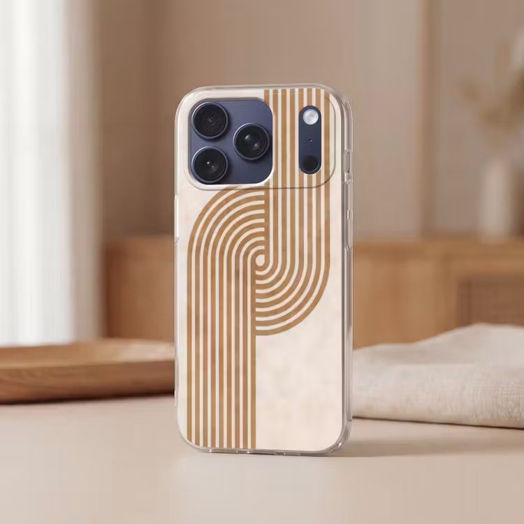 Telefoonhoesje Softcase - Symmetrische bocht - Koperkleurig — 3