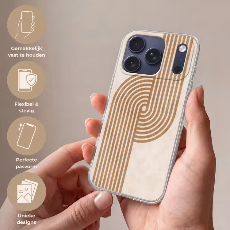 Telefoonhoesje Softcase - Symmetrische bocht - Koperkleurig — 4