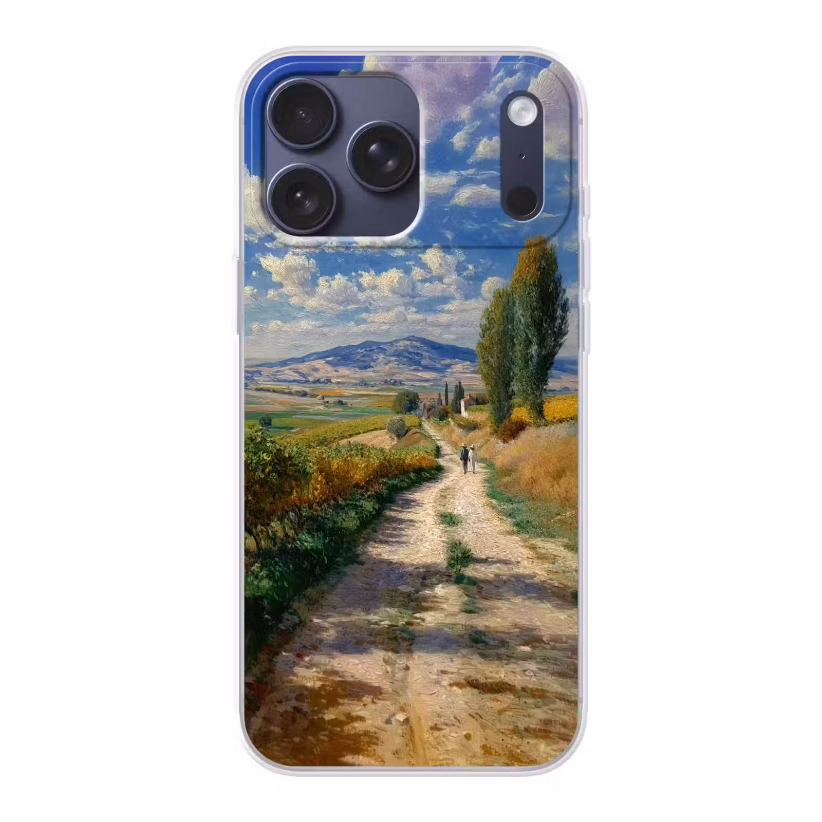 Telefoonhoesje Softcase - Mensen - Wandelen - Zandpad - Velden — 1