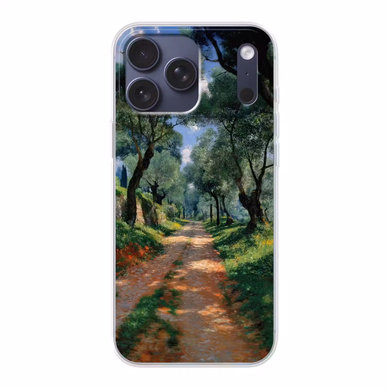 Telefoonhoesje Softcase - Pad - Bomen - Schaduw - — 1