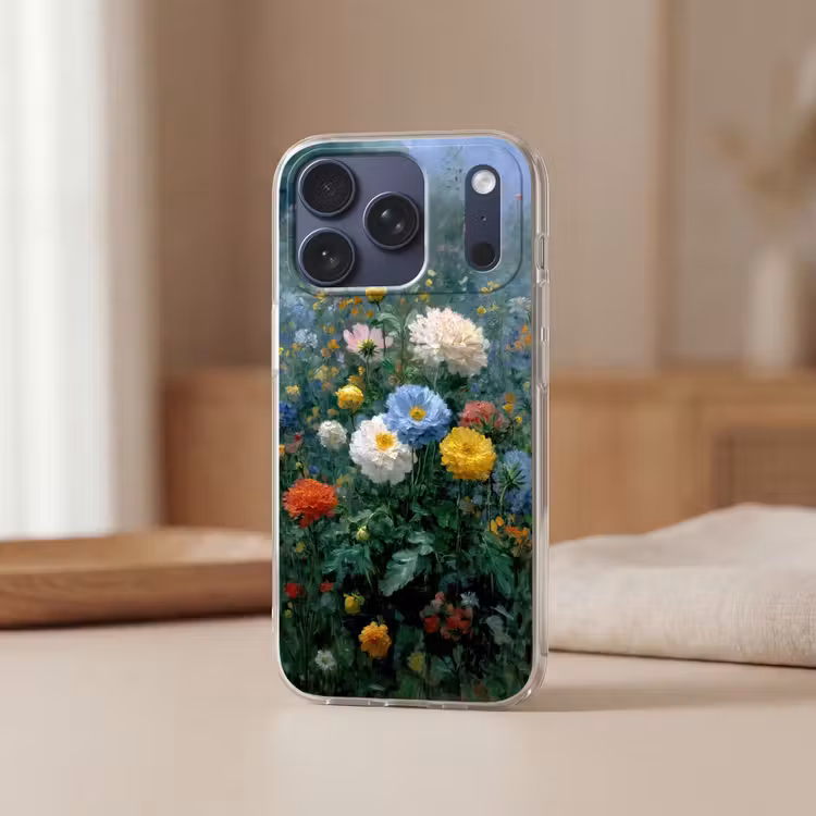 Telefoonhoesje Softcase - Close-up - Veld - Bloemen - Kleurrijk — 3
