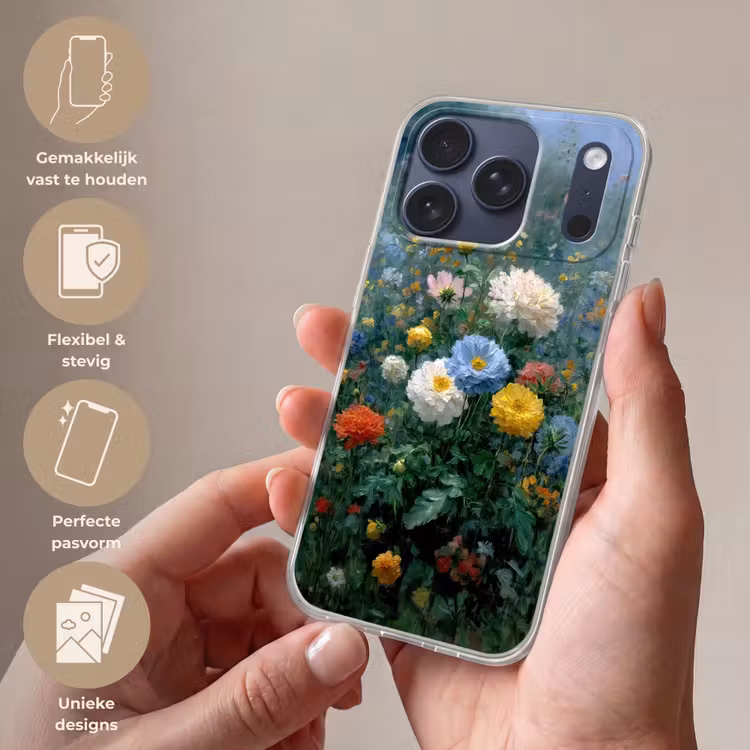 Telefoonhoesje Softcase - Close-up - Veld - Bloemen - Kleurrijk — 4