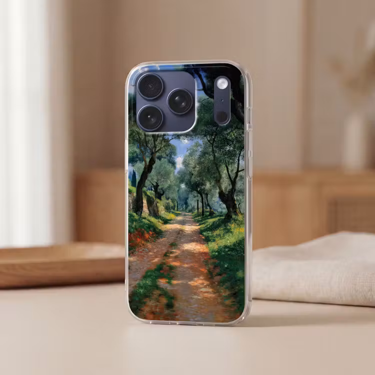 Telefoonhoesje Softcase - Pad - Bomen - Schaduw - — 3