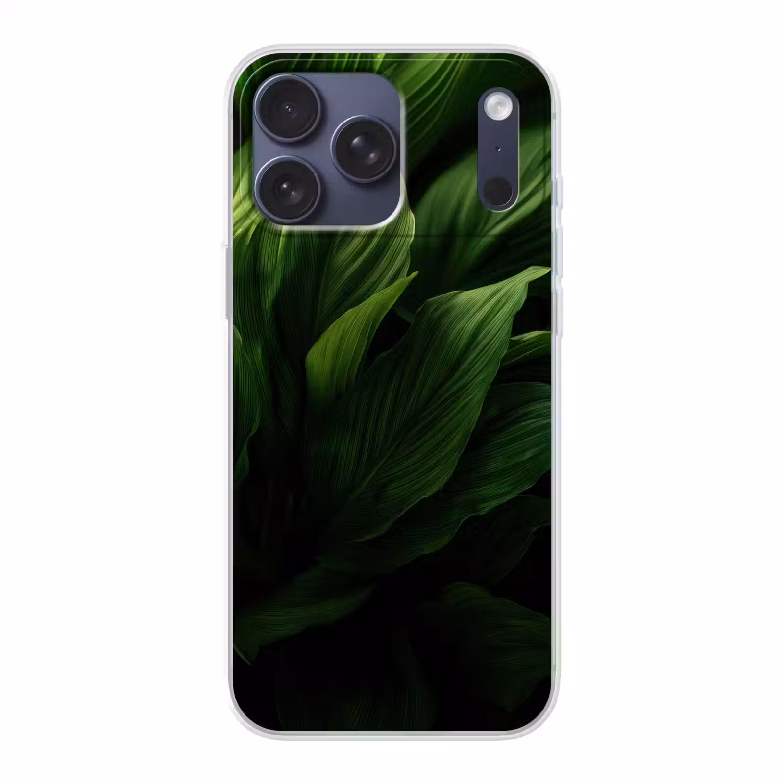 Telefoonhoesje Softcase - Bladeren - Schaduw - Groen - Textuur — 1