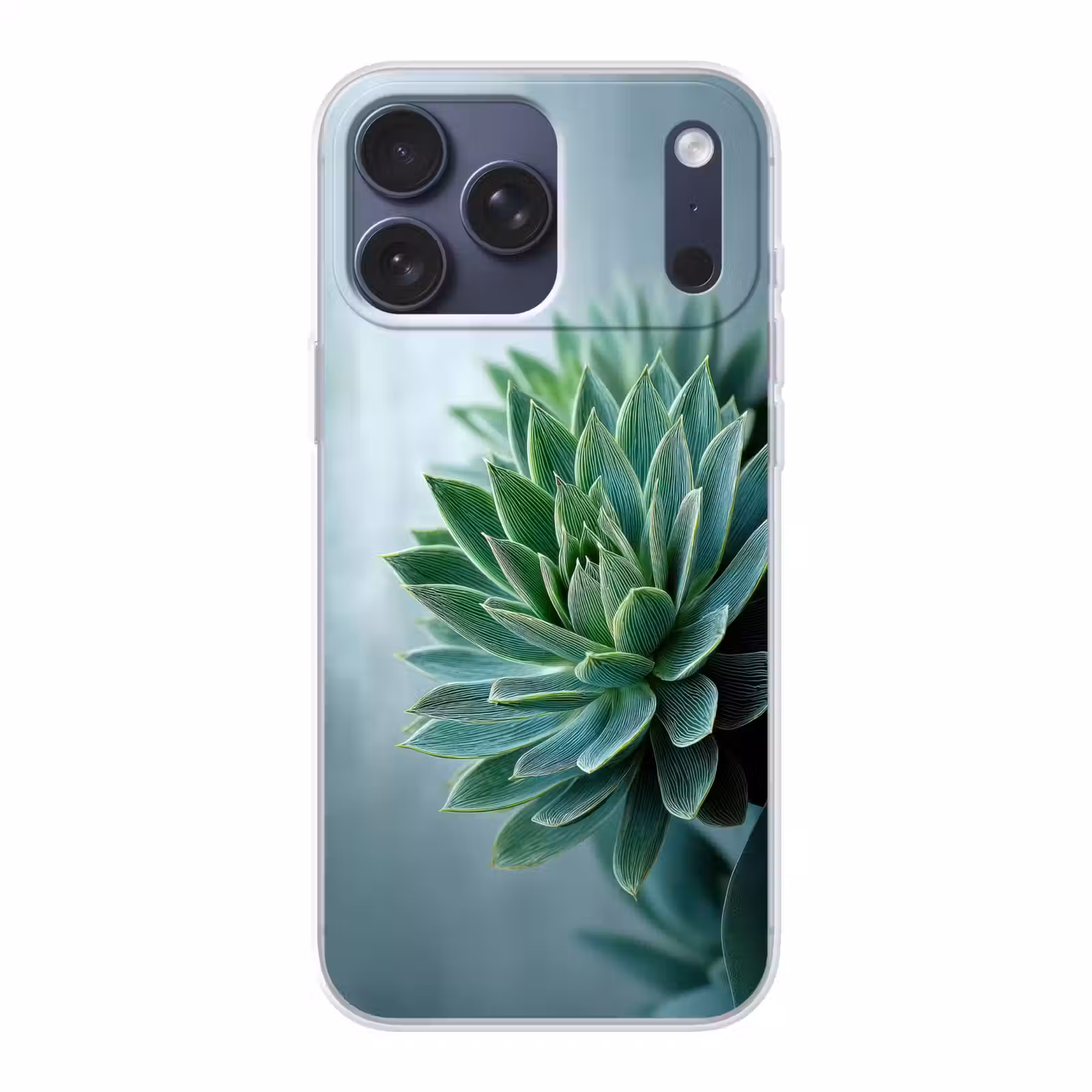 Telefoonhoesje Softcase - Vetplant - Bladeren - Groen - Wazig — 1