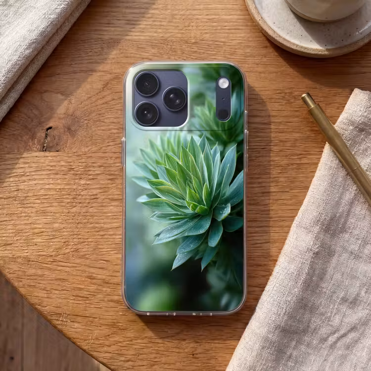 Telefoonhoesje Softcase - Blad - Plant - Groen - Textuur — 2