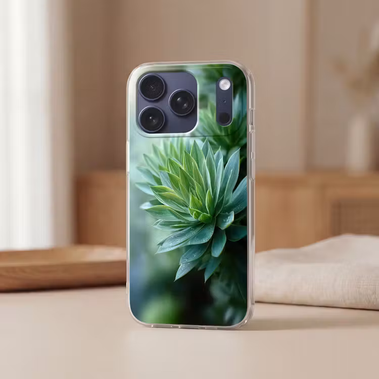 Telefoonhoesje Softcase - Blad - Plant - Groen - Textuur — 3