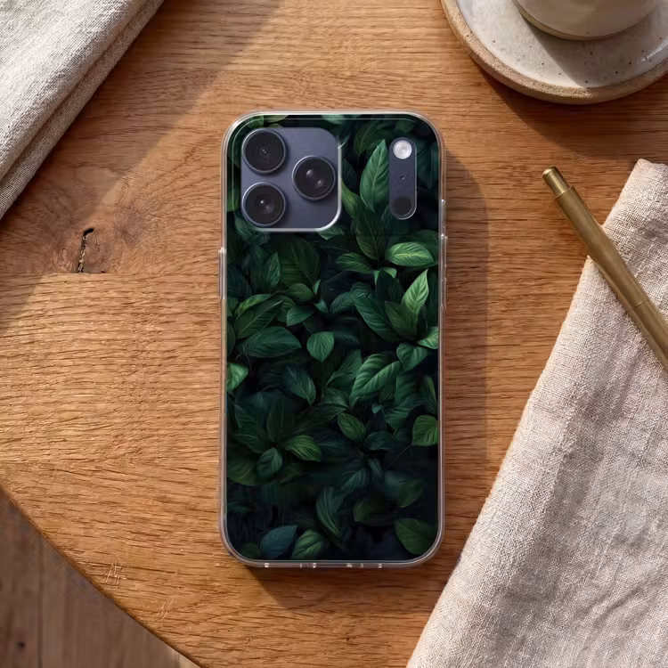 Telefoonhoesje Softcase - Bladeren - Ovaal - Groen - Nerven — 2