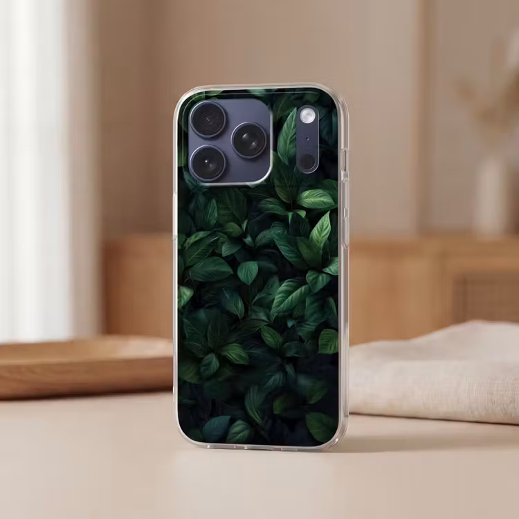 Telefoonhoesje Softcase - Bladeren - Ovaal - Groen - Nerven — 3