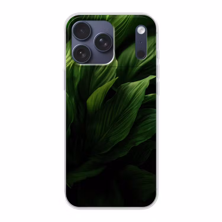 Telefoonhoesje Softcase - Bladeren - Schaduw - Groen - Textuur — 1