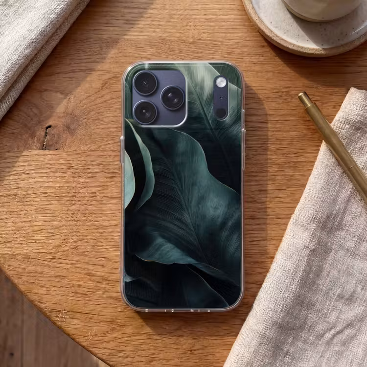 Telefoonhoesje Softcase - Groen - Bladeren - Glad - Nerven — 2