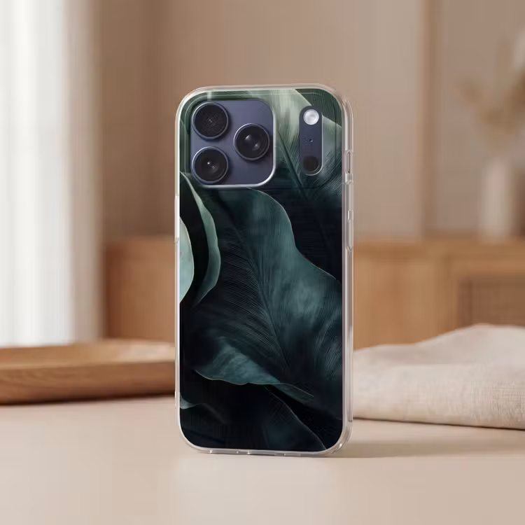 Telefoonhoesje Softcase - Groen - Bladeren - Glad - Nerven — 3