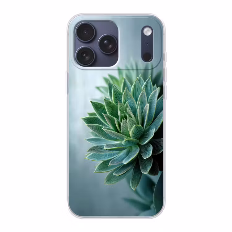 Telefoonhoesje Softcase - Vetplant - Bladeren - Groen - Wazig — 1