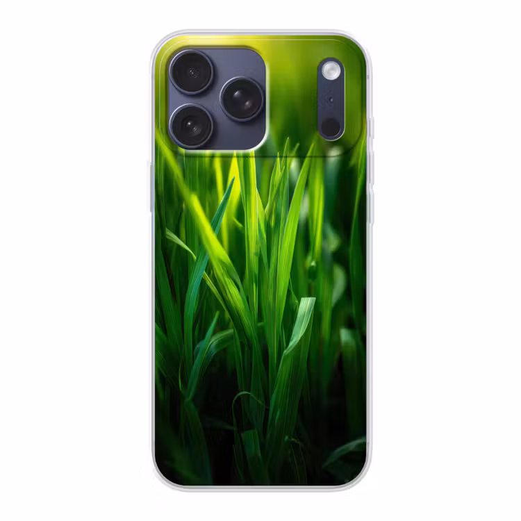 Telefoonhoesje Softcase - Grassprieten - Lichtinval - Groen — 1