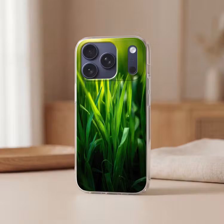 Telefoonhoesje Softcase - Grassprieten - Lichtinval - Groen — 3