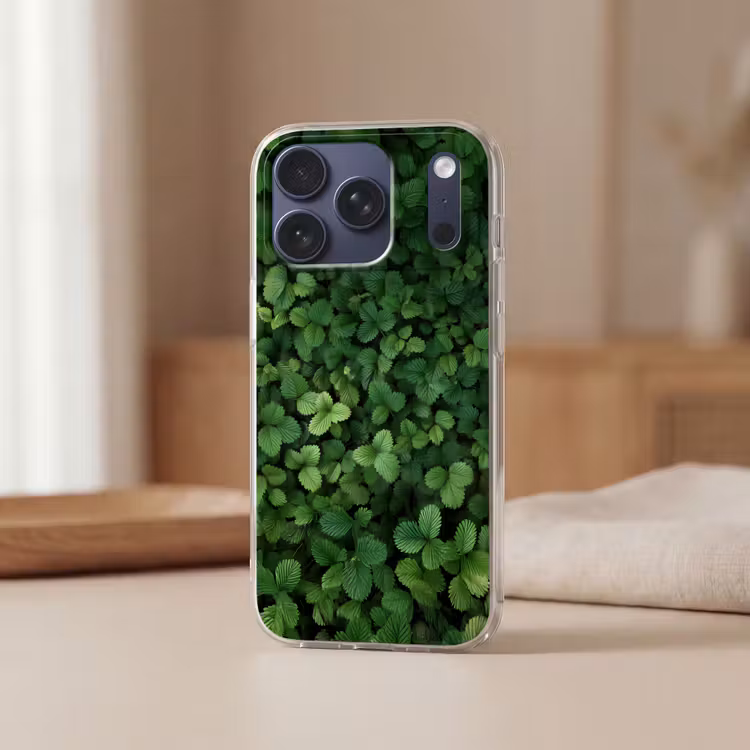 Telefoonhoesje Softcase - Groen - Bladeren - Kartel - Zonlicht — 3