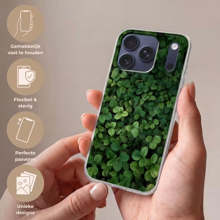 Telefoonhoesje Softcase - Groen - Bladeren - Kartel - Zonlicht — 4