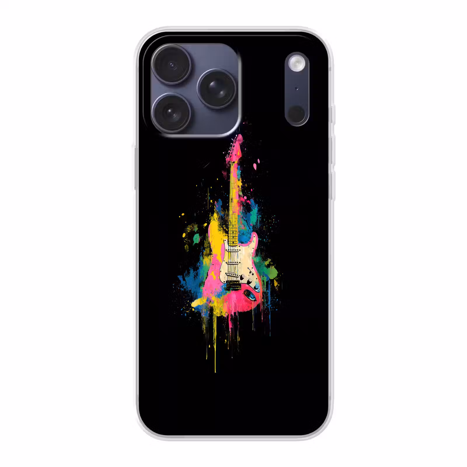 Telefoonhoesje Softcase - Gitaar - Kleurrijk - Verf — 1