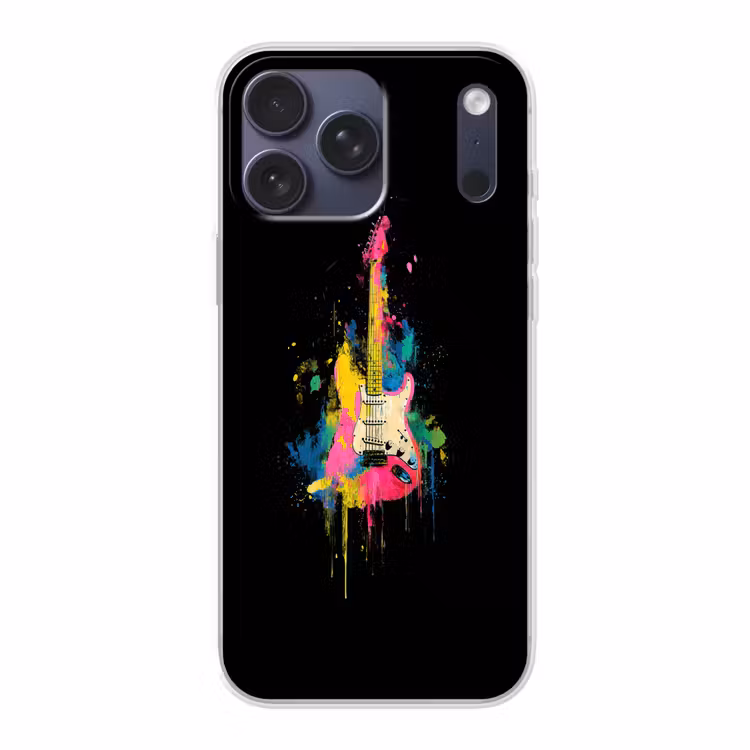 Telefoonhoesje Softcase - Gitaar - Kleurrijk - Verf — 1